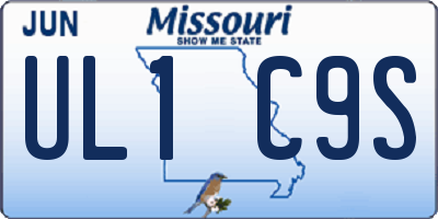 MO license plate UL1C9S