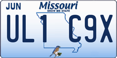 MO license plate UL1C9X