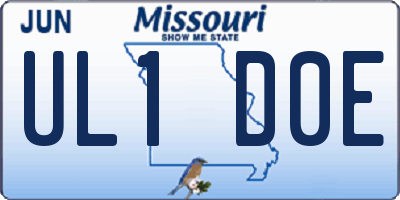 MO license plate UL1D0E