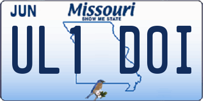 MO license plate UL1D0I