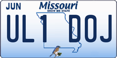 MO license plate UL1D0J