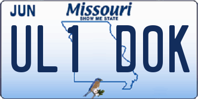 MO license plate UL1D0K