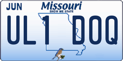 MO license plate UL1D0Q
