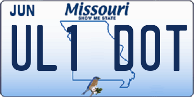MO license plate UL1D0T