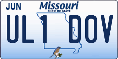 MO license plate UL1D0V