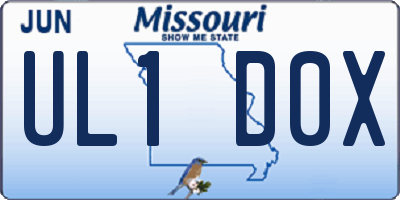 MO license plate UL1D0X