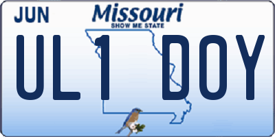 MO license plate UL1D0Y