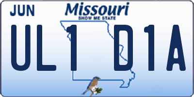 MO license plate UL1D1A