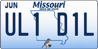 MO license plate UL1D1L