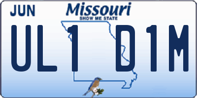 MO license plate UL1D1M