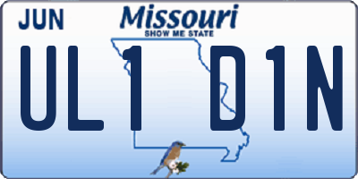 MO license plate UL1D1N