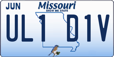 MO license plate UL1D1V