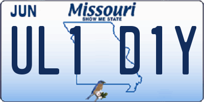 MO license plate UL1D1Y