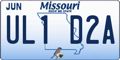 MO license plate UL1D2A