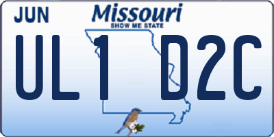 MO license plate UL1D2C