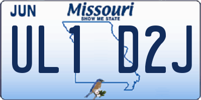 MO license plate UL1D2J