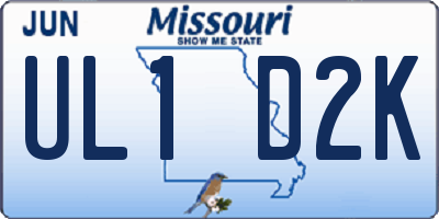 MO license plate UL1D2K