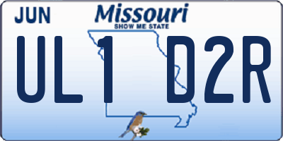 MO license plate UL1D2R