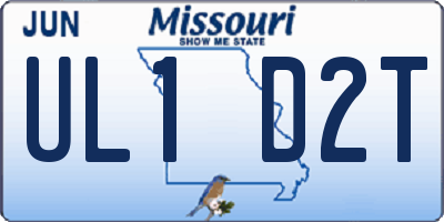 MO license plate UL1D2T