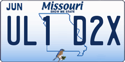 MO license plate UL1D2X