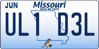 MO license plate UL1D3L