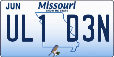 MO license plate UL1D3N