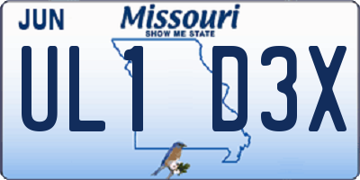 MO license plate UL1D3X