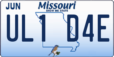 MO license plate UL1D4E