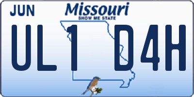 MO license plate UL1D4H