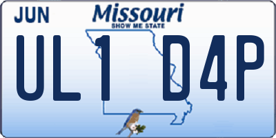 MO license plate UL1D4P