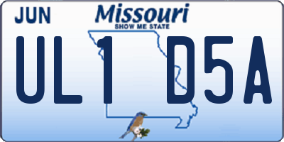 MO license plate UL1D5A