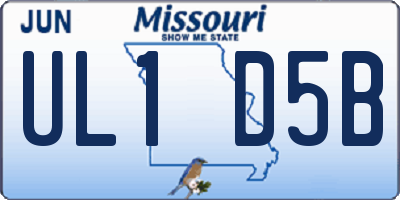 MO license plate UL1D5B