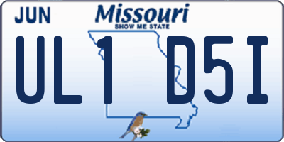 MO license plate UL1D5I