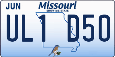 MO license plate UL1D5O