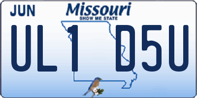 MO license plate UL1D5U