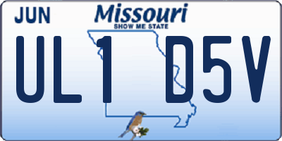 MO license plate UL1D5V