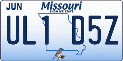 MO license plate UL1D5Z