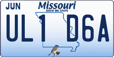 MO license plate UL1D6A