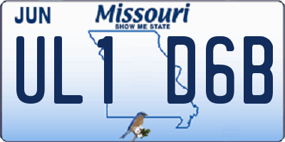 MO license plate UL1D6B