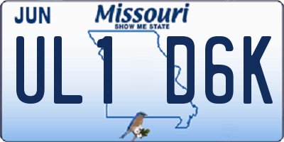 MO license plate UL1D6K