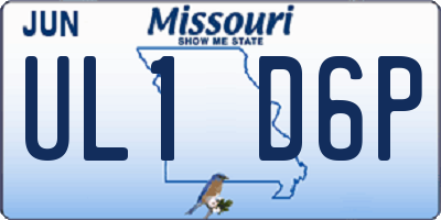 MO license plate UL1D6P