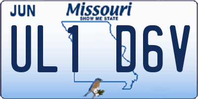 MO license plate UL1D6V