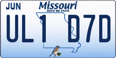 MO license plate UL1D7D