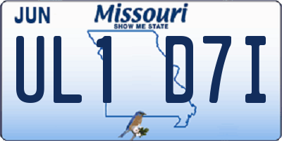 MO license plate UL1D7I