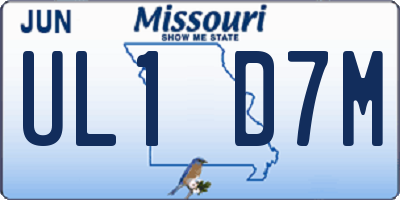 MO license plate UL1D7M