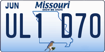 MO license plate UL1D7O
