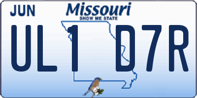 MO license plate UL1D7R