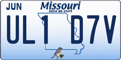 MO license plate UL1D7V