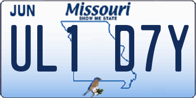 MO license plate UL1D7Y