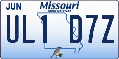 MO license plate UL1D7Z